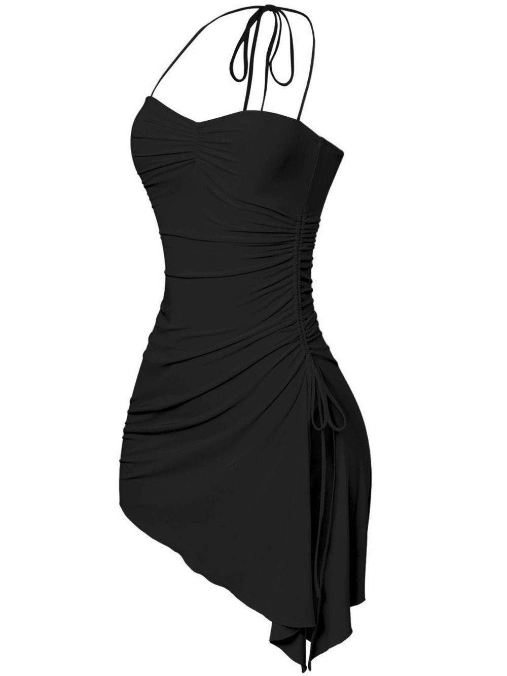 ZARA Petite Sleeveless High Waist Pleated Solid Short Bodycon Dress